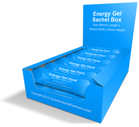 Energy Gel Sachet Counter Display Box Mockup